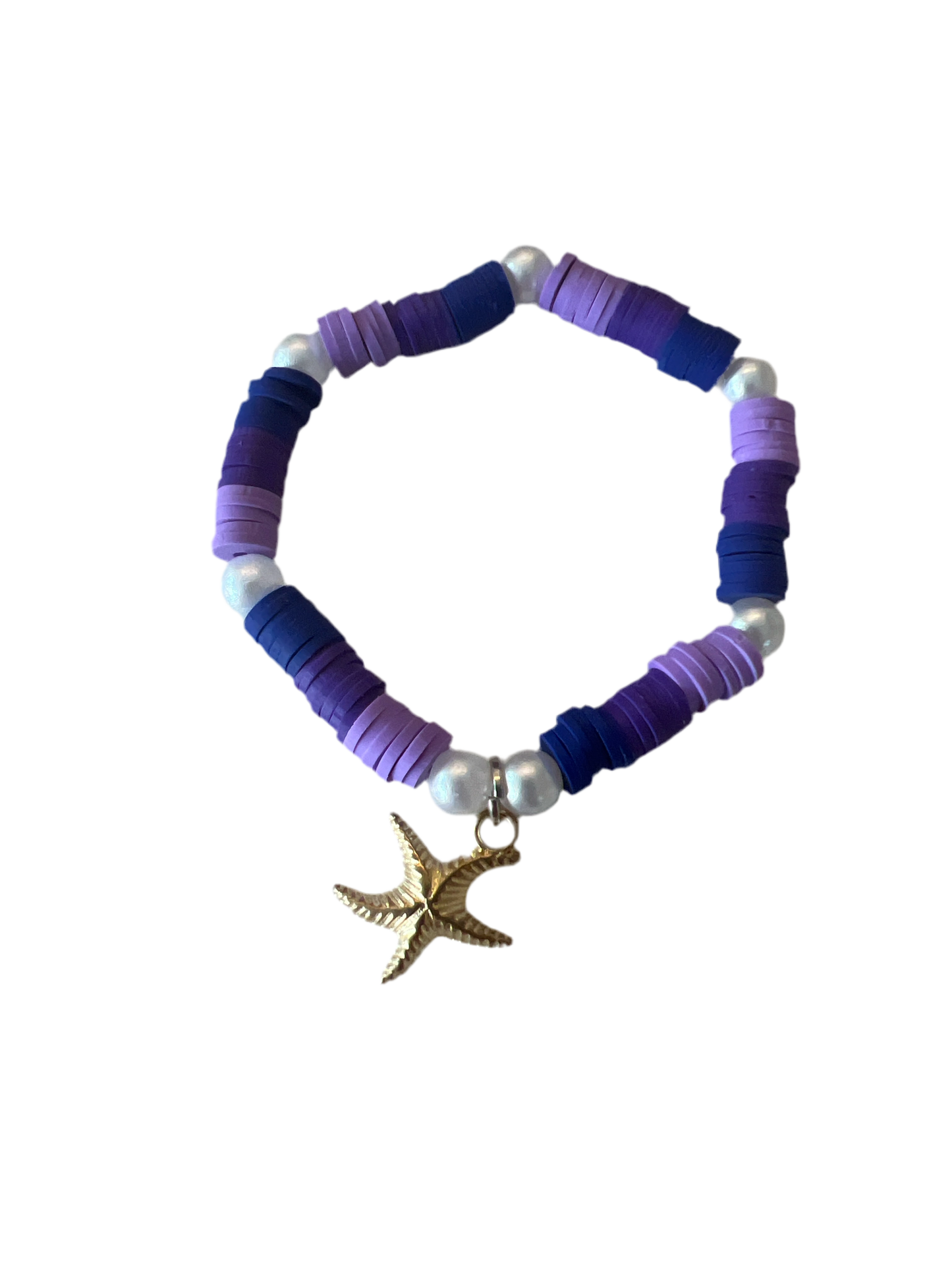 Blue Pearl & Purple Pearl Sea Star Bracelet Set