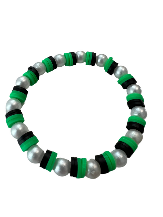 Black & Green Pearl Bracelet