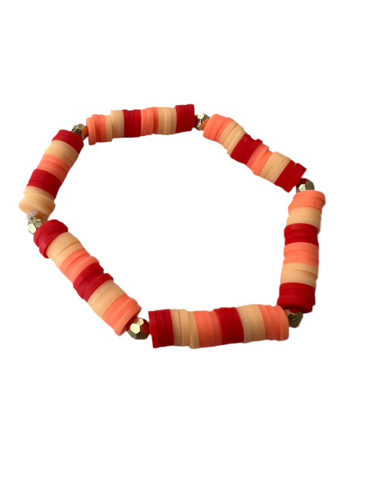 Red Orange Yellow & Gold Bracelet